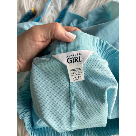Athleta Girls Pull-On Athletic Shorts Stretch Activewear‎ Running Blue Size XL - Picture 9 of 13